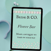 ブライドCoティール(緑がかった色)ブルーパールブライダルシャワーフラワーバー ポスター