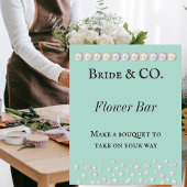 ブライドCoティール(緑がかった色)ブルーパールブライダルシャワーフラワーバー ポスター