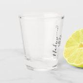 ブライドIドクルー名前をカスタムする結婚ズリングや輪 ショットグラス (左)