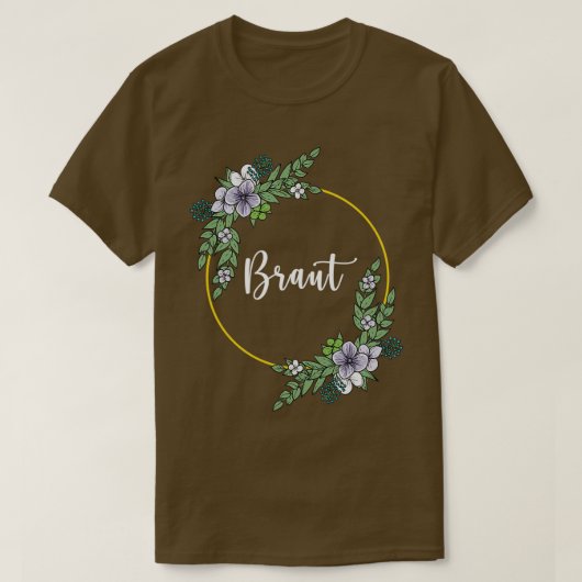 ブライドIフローラリース結婚ズボホスタイルユーカリ Tシャツ (デザイン正面)