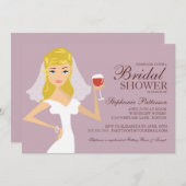 ブライモダンドワインテーマブライダルシャワー招待 招待状 (正面/裏面)