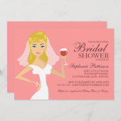 ブライモダンドワインテーマブライダルシャワー招待 招待状 (正面/裏面)