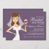 ブライモダンドワインテーマブライダルシャワー招待 招待状 (正面/裏面)