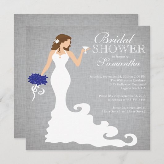 ブライモダンドワインブライダルシャワー招待状 招待状 (正面/裏面)