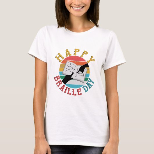 ブライユの日おめでとう Tシャツ (正面)