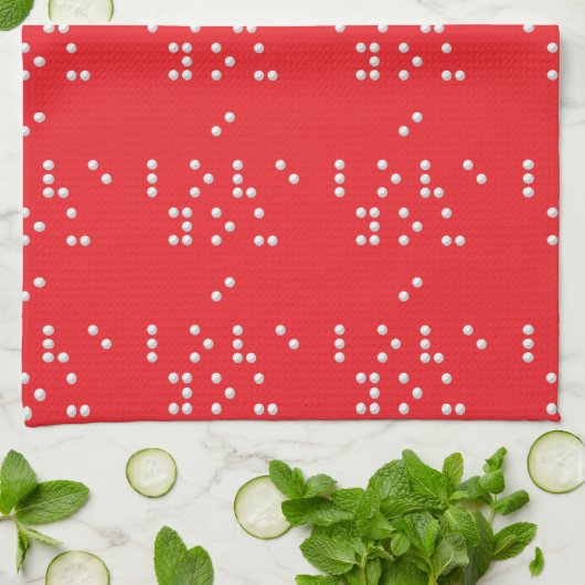 ブライユ点字で伝える愛 "I love you (Braille)" キッチンタオル (折り畳み)