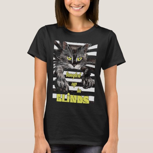ブラインドの中の猫 子猫用探検キット Tシャツ (正面)