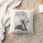 ブラインドグレイハウンドドッグアート クッション (ブランケット)