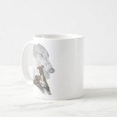 ブラインドグレイハウンドドッグアート コーヒーマグカップ (正面左)