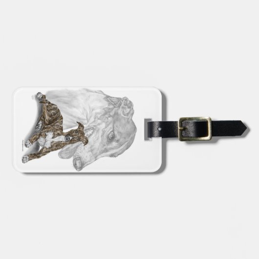 ブラインドグレイハウンドドッグアート ラゲッジタグ (正面横)