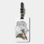 ブラインドグレイハウンドドッグアート ラゲッジタグ (正面縦)