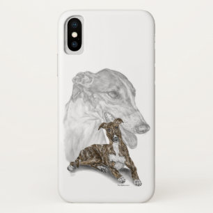 ブラインドグレイハウンドドッグアート iPhone X ケース