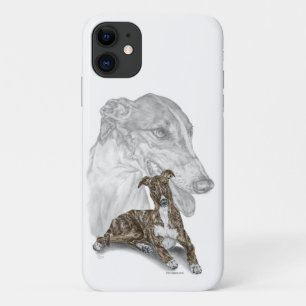 ブラインドグレイハウンドドッグアート iPhone 11 ケース