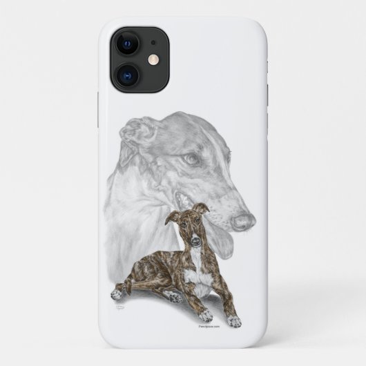 ブラインドグレイハウンドドッグアート Case-Mate iPhoneケース (裏面)