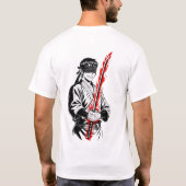 ブラインドサムライ アニメ 日本刀 スウォード & ホラー Tシャツ (裏面)