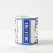 ブラインドデートの女の子、ボーイフレンドがローラーを運転すると言う コーヒーマグカップ (中央)