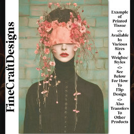 ブラインドフォールドの超現実的な姿、フローラCC6デコページ 薄葉紙