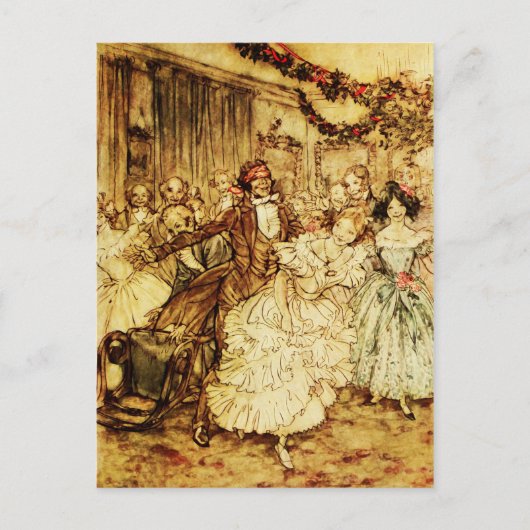 ブラインドマンズバフクリスマスパーティーお祝い ポストカード (正面)