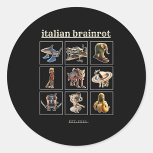 ブラインロイタリアンット文字ミームジェンZフーおもしろいモ ラウンドシール