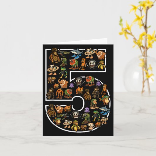 ブラインロイタリアンット誕生日5歳ミーム5thキッズボーイズ カード (黄色い花)