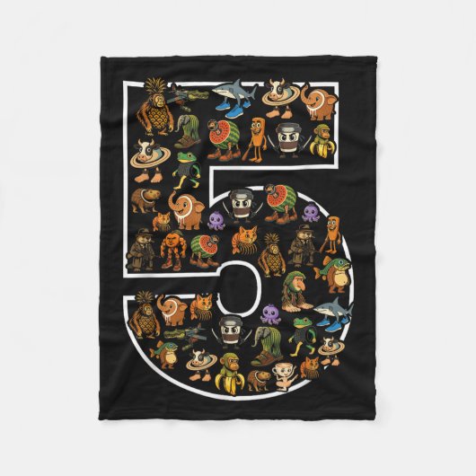 ブラインロイタリアンット誕生日5歳ミーム5thキッズボーイズ フリースブランケット (正面)