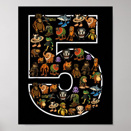 ブラインロイタリアンット誕生日5歳ミーム5thキッズボーイズ ポスター (正面)