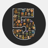 ブラインロイタリアンット誕生日5歳ミーム5thキッズボーイズ ラウンドシール (正面)