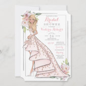 ブライ図解入りの、写真付きのドフローラブライダルシャワー 招待状 (正面)