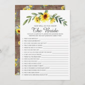 ブライ素朴ド·シャワーの試合をどれほどよく知っているか 招待状 (正面/裏面)