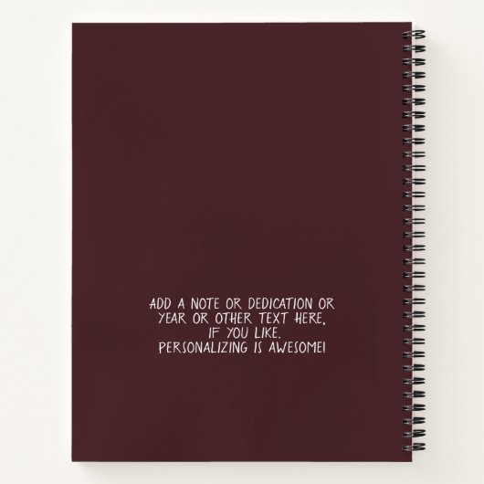 ブラウニーとその他のパーソナライズされたレシピ本 ノートブック (裏面)