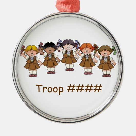 ブラウニーのグループ メタルオーナメント (正面)