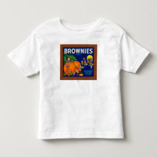 ブラウニーのブランドの柑橘類の木枠のラベル トドラーTシャツ