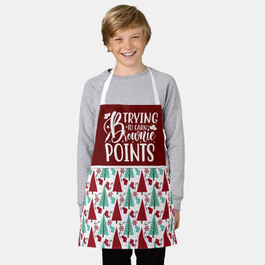 ブラウニーのポイントを獲得するクリスマス エプロン (着用した状態)