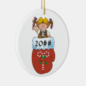 ブラウニーのミトンのブロンドの女性 セラミックオーナメント (右)