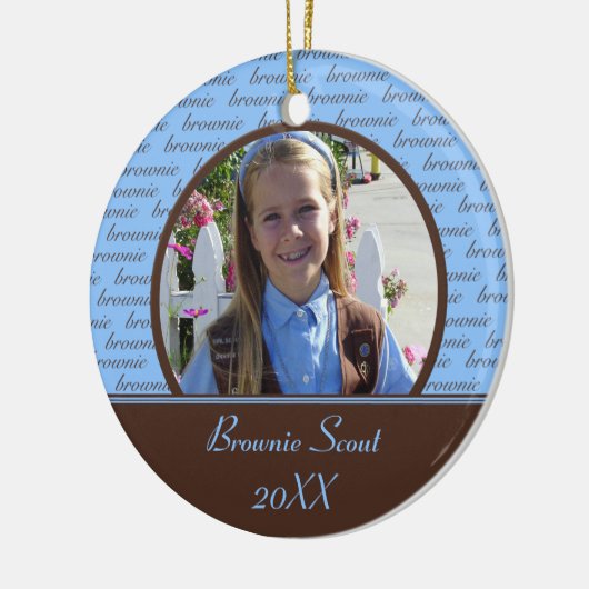 ブラウニーの偵察者の写真のオーナメント セラミックオーナメント (左)