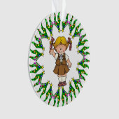 ブラウニーの金髪の木のリース オーナメント (正面)
