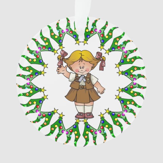ブラウニーの金髪の木のリース オーナメント (正面)