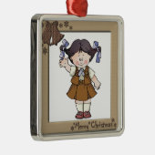 ブラウニーの黒髪フレーム鐘 メタルオーナメント (右)