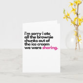 ブラウニーを全て食べてしまったお詫びのカード カード (黄色い花)