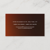 ブラウニーオレンジレッドモノグラムユニーク名刺 名刺 (裏面)