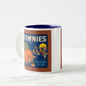 ブラウニーズブランドヴィンテージフルーツ箱ラベル ツートーンマグカップ (正面左)