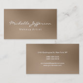 ブラウニーメイクアップアーティストスクリプトビジネスカード 名刺 (正面/裏面)