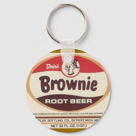 ブラウニールートビールキーチェーン キーホルダー (正面)