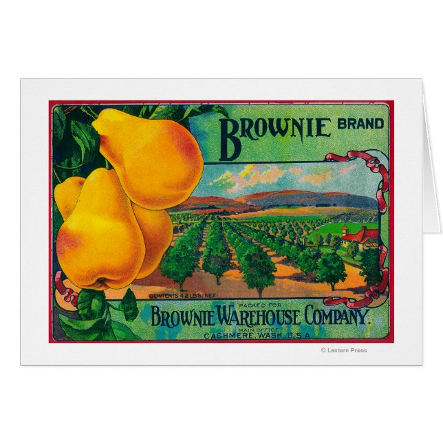 ブラウニー洋ナシクラートLabelCashmere, WA (正面横)