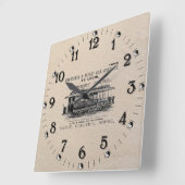 ブラウネル自動車会社1890 スクエア壁時計 (傾斜)