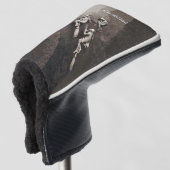 ブラウムかわいらしブラウン上の白い飛んでいる魔女3 ゴルフヘッドカバー (3/4 正面)