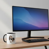 ブラウモダンン/ブラックバセットハウンドのパーソナライズ マグカップ