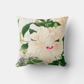 ブラウリア&ハイビスカスの花 – 日本の woodblock クッション (裏面)