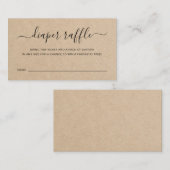 ブラウンおむつラッフルベビー男女兼用シャワー エンクロージャーカード (正面/裏面)