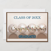 ブラウンおめでとうございます大学院卒園気球 招待状 (正面)